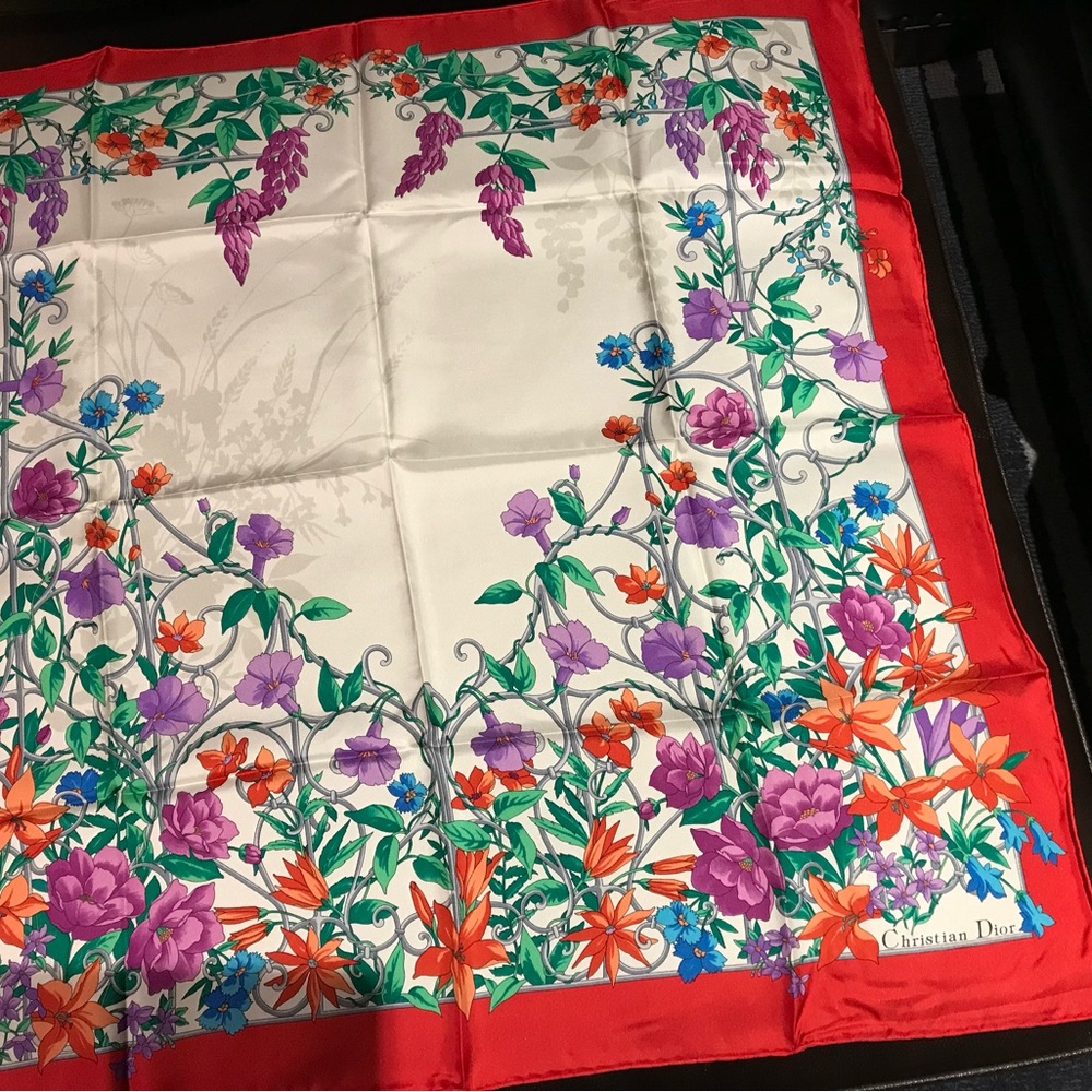 Christian Dior silk scarf vintage new in box